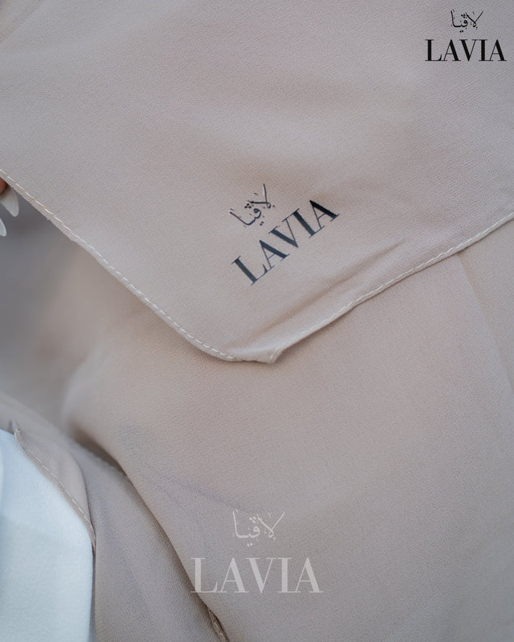 خمار ماليزي ناعم قماش جورجيت لون رملي - Lavia