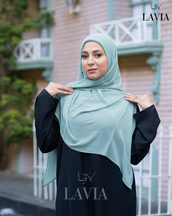 خمار ماليزي ناعم قماش جورجيت لون توركيز فاتح - Lavia