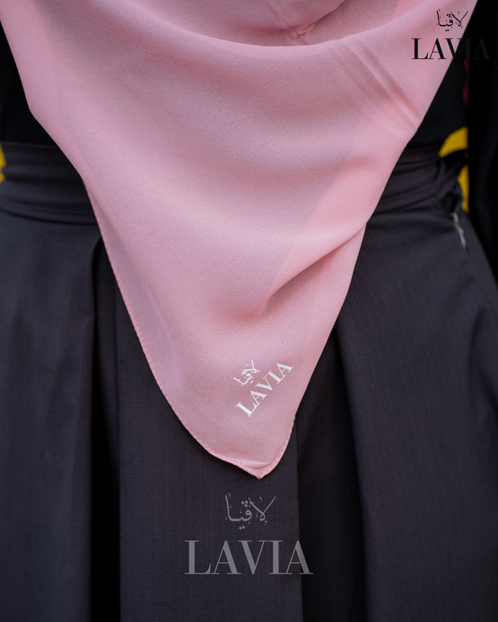 خمار ماليزي ناعم قماش جورجيت لون زهري - Lavia