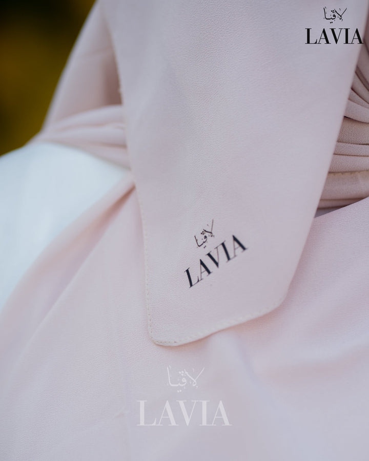 خمار ماليزي ناعم قماش جورجيت لون زهري بيبي - Lavia