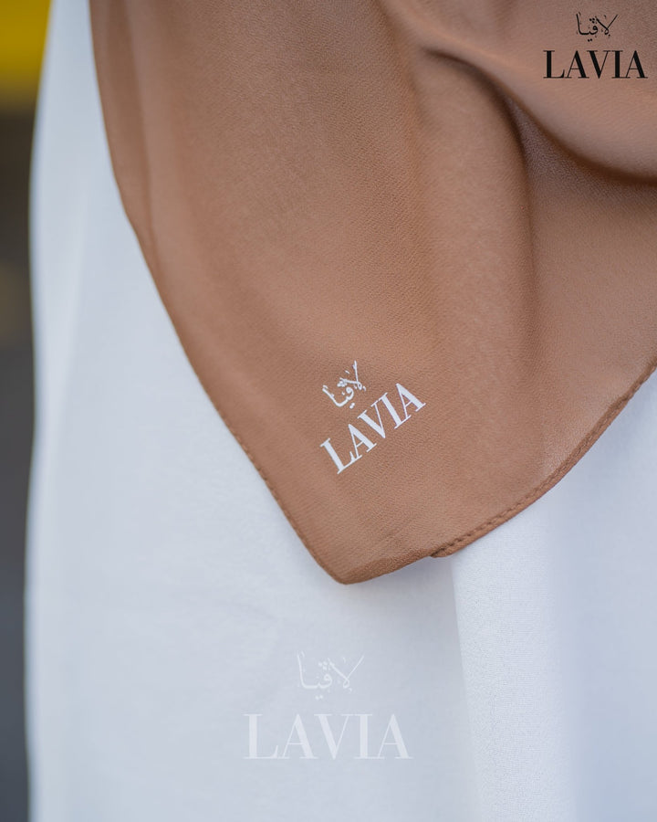 خمار ماليزي ناعم ماش جورجيت لون بني كراميل - Lavia