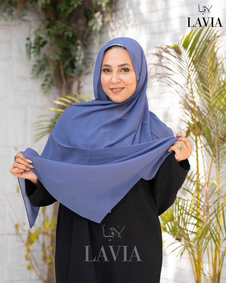 شال جورجيت لون ازرق باهت - Lavia
