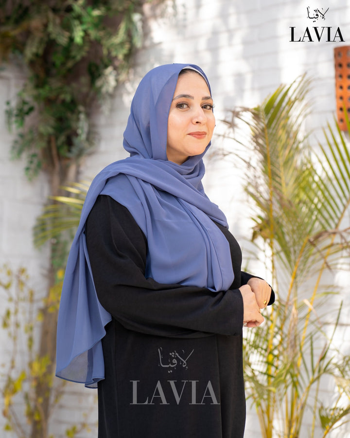 شال جورجيت لون ازرق باهت - Lavia
