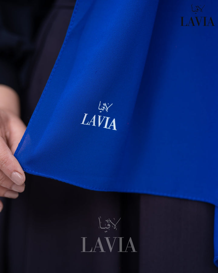 شال جورجيت لون ازرق نيلي - Lavia