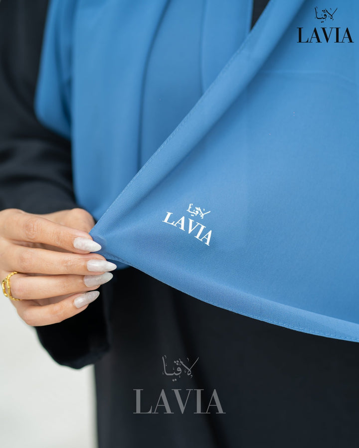 شال جورجيت لون ازرق سماوي غامق - Lavia