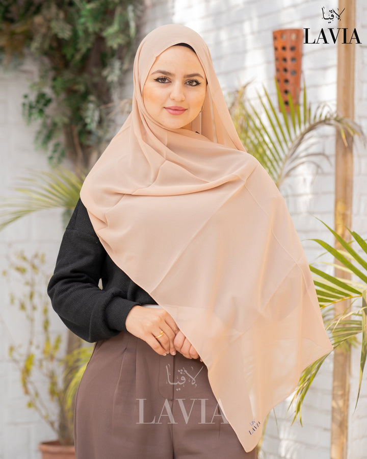 شال جورجيت لون بيج - Lavia