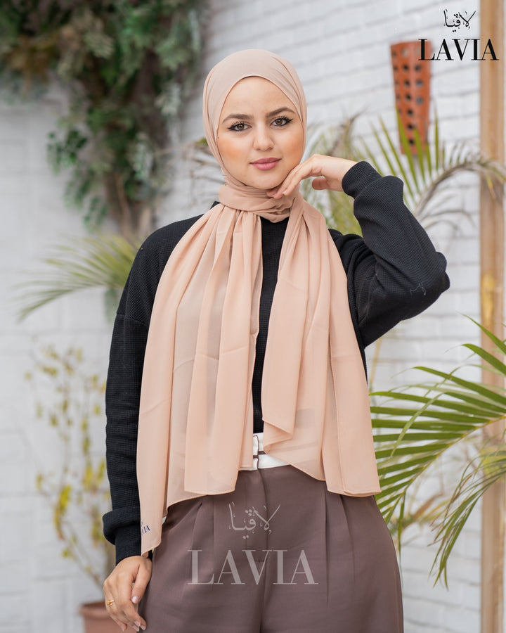 شال جورجيت لون بيج - Lavia