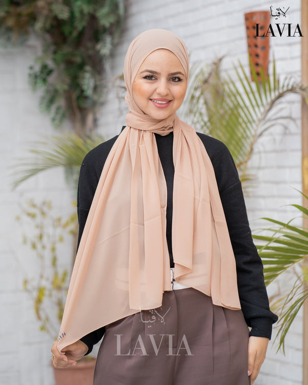 شال جورجيت لون بيج - Lavia