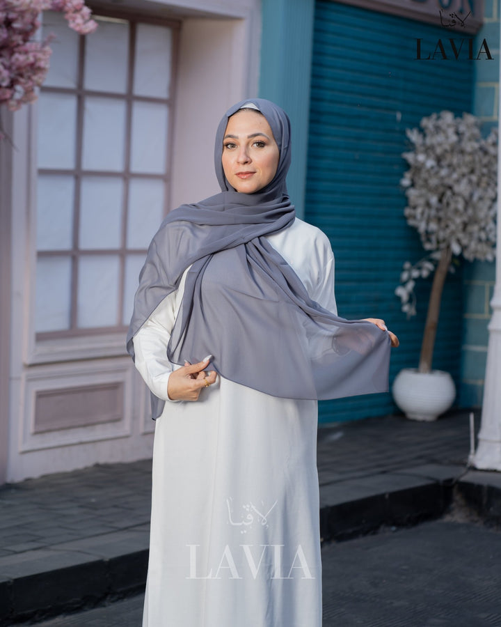 شال جورجيت لون رمادي غامق - Lavia