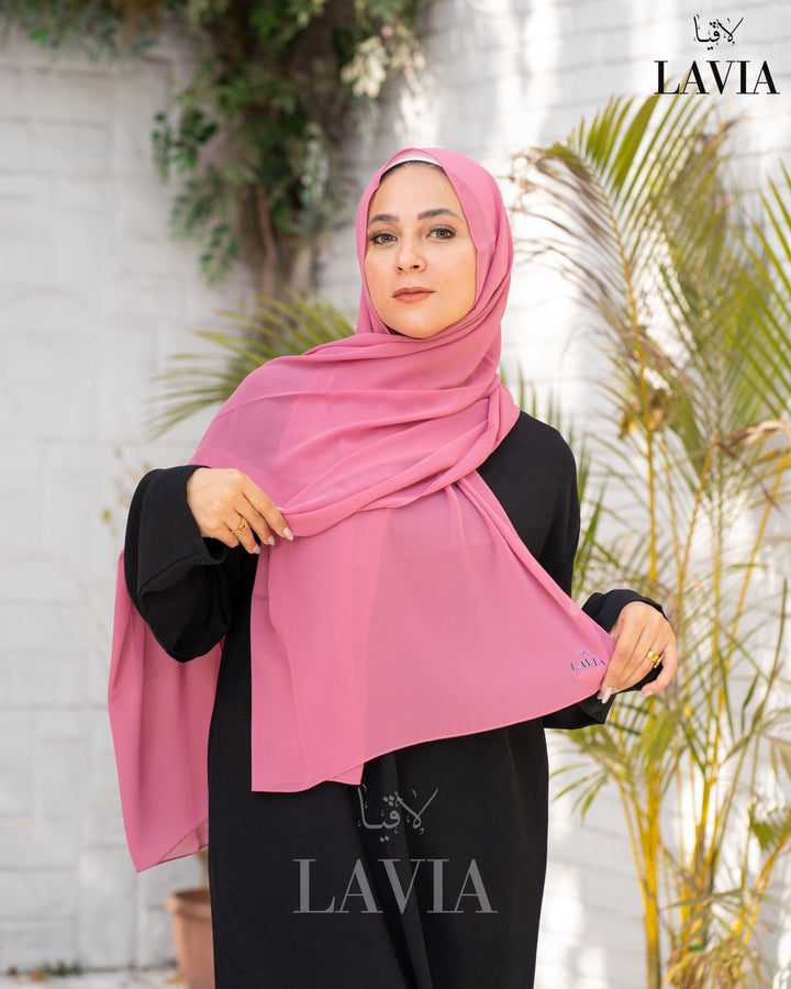 شال جورجيت لون زهري - Lavia