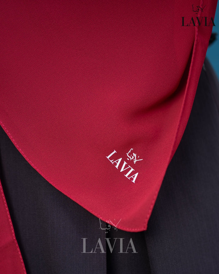 شال جورجيت مستطيل لون احمر - Lavia