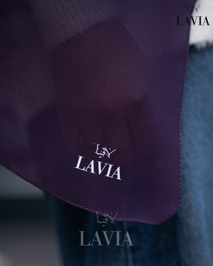 شال جورجيت مستطيل لون بنفسجي - Lavia