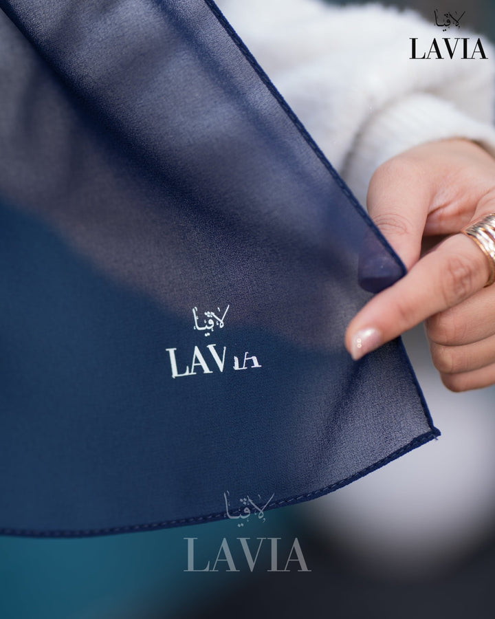 شال جورجيت مستطيل لون كحلي - Lavia