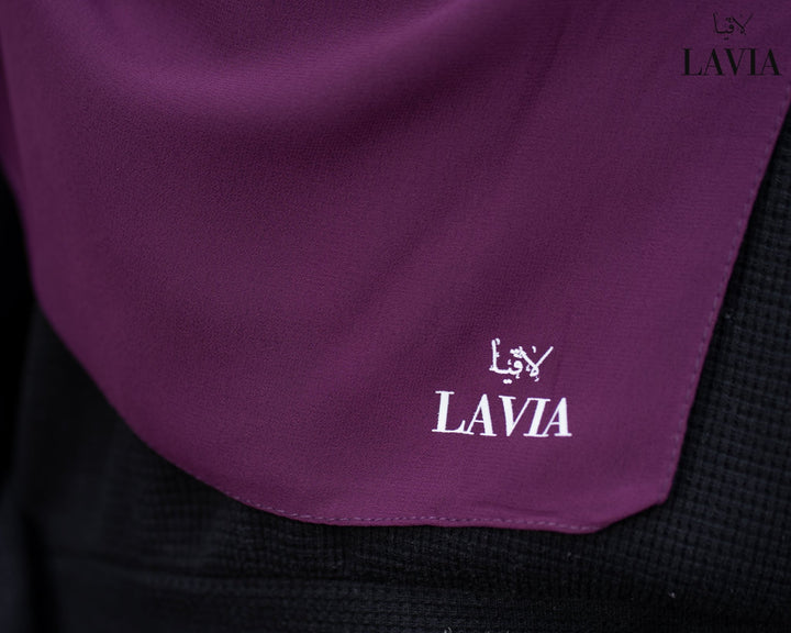 شال جورجيت مستطيل لون ليلكي غامق - Lavia