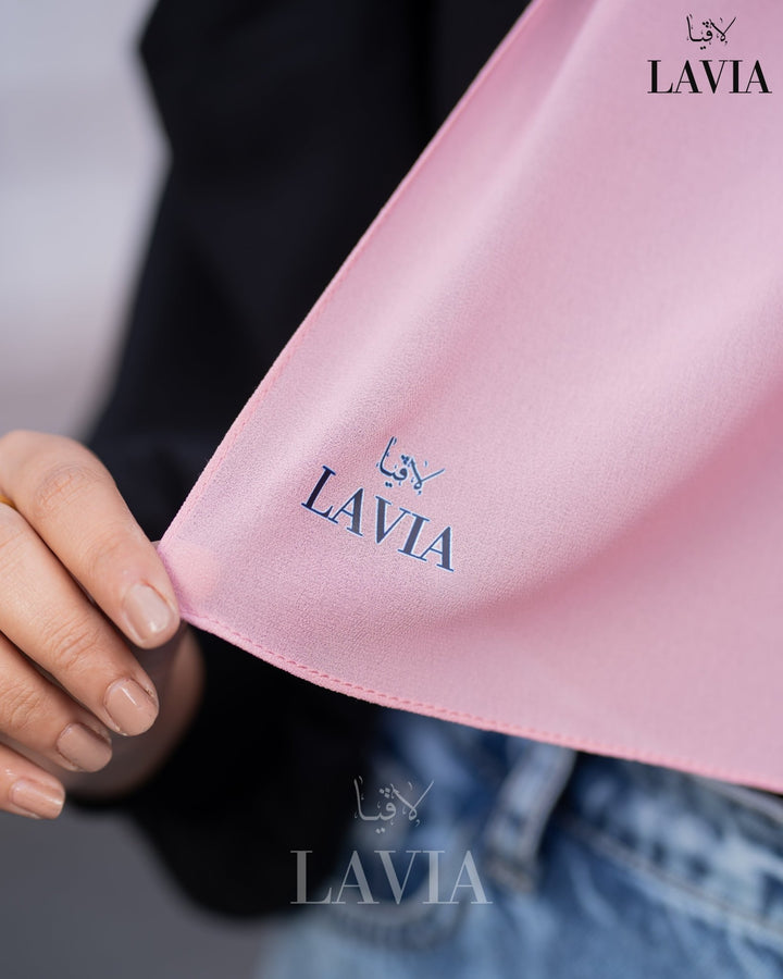 شال جورجيت مستطيل لون زهر فاتح - Lavia