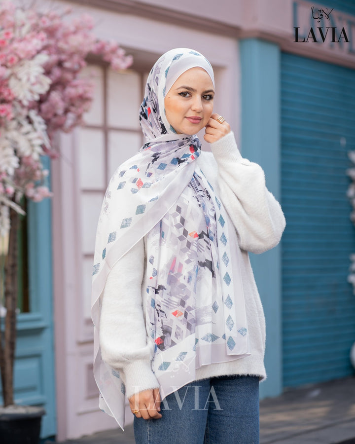 شال شيفون منقش - Lavia