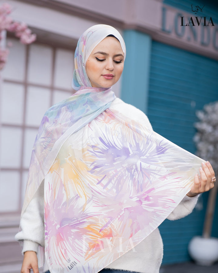 شال شيفون منقش - Lavia