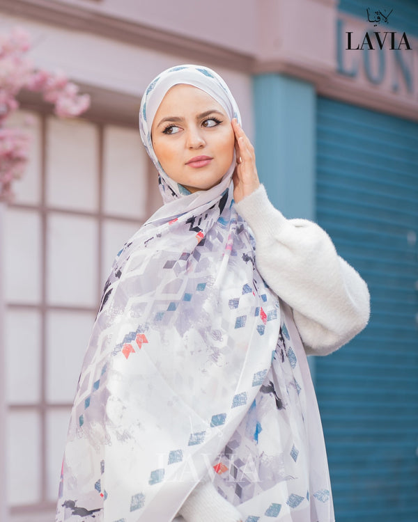 شال شيفون منقش - Lavia