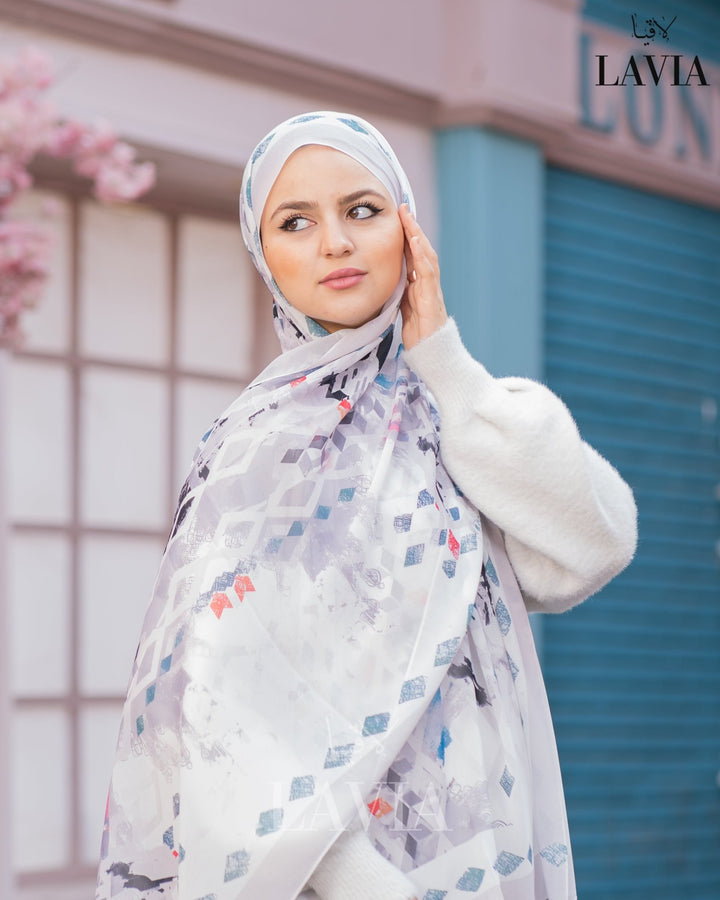 شال شيفون منقش - Lavia
