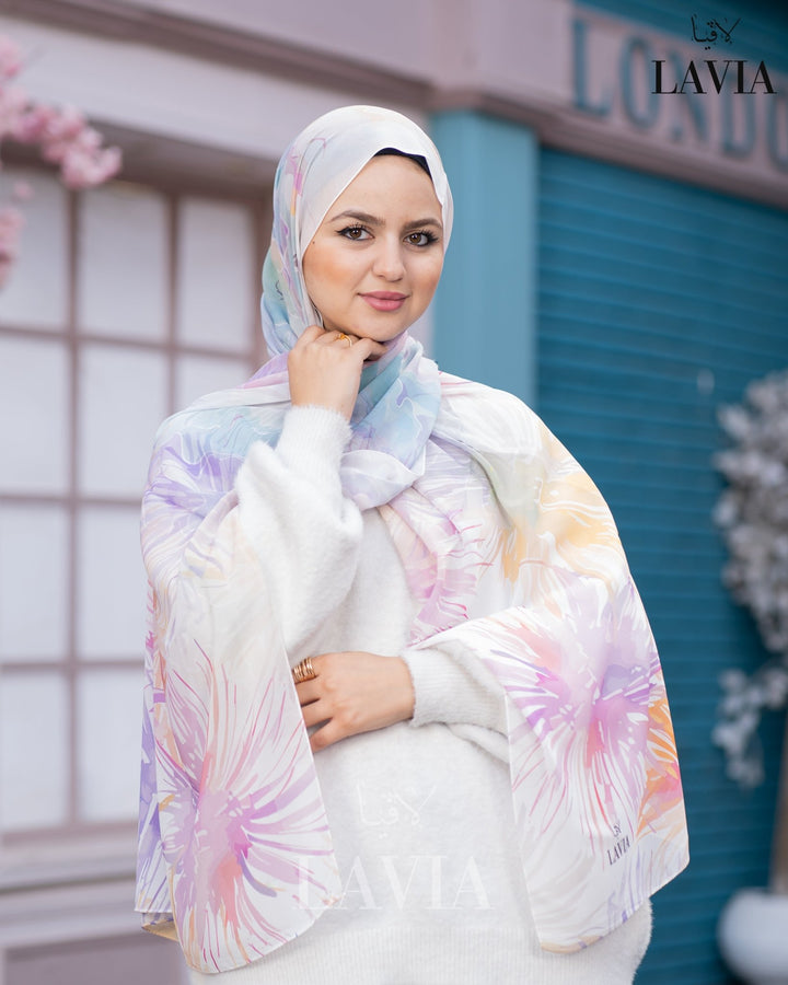 شال شيفون منقش - Lavia