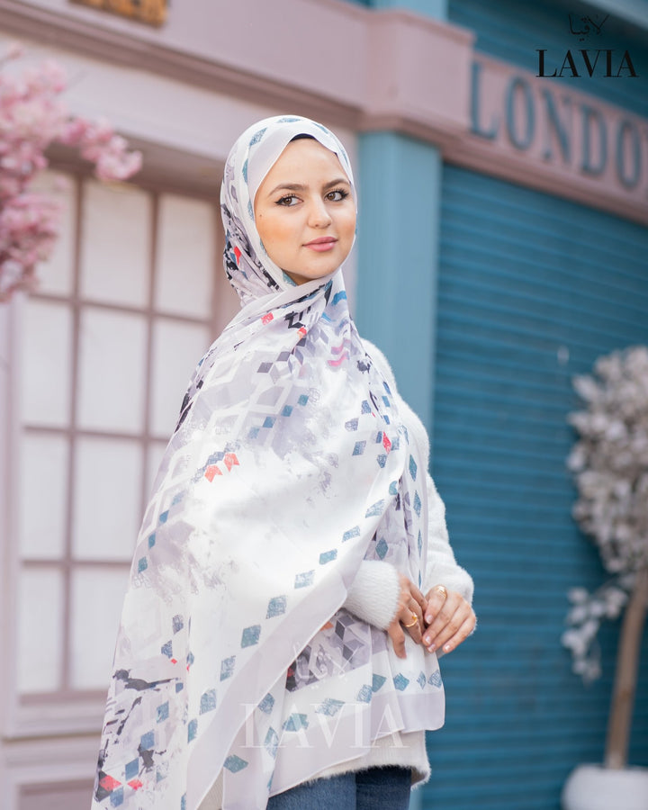 شال شيفون منقش - Lavia