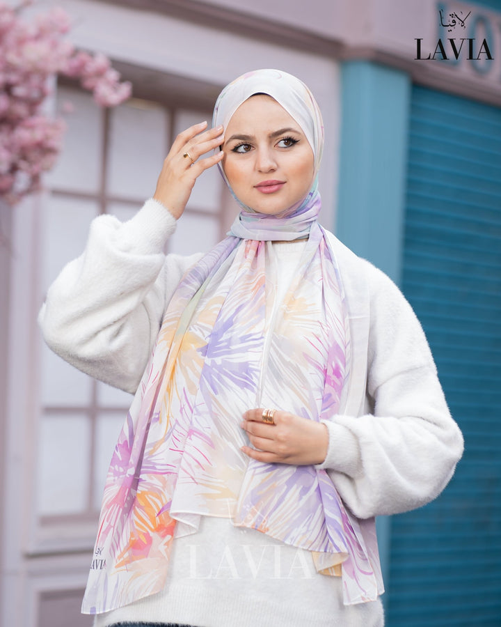 شال شيفون منقش - Lavia