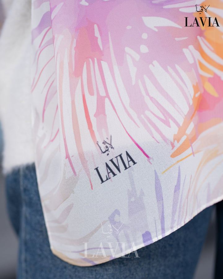 شال شيفون منقش - Lavia