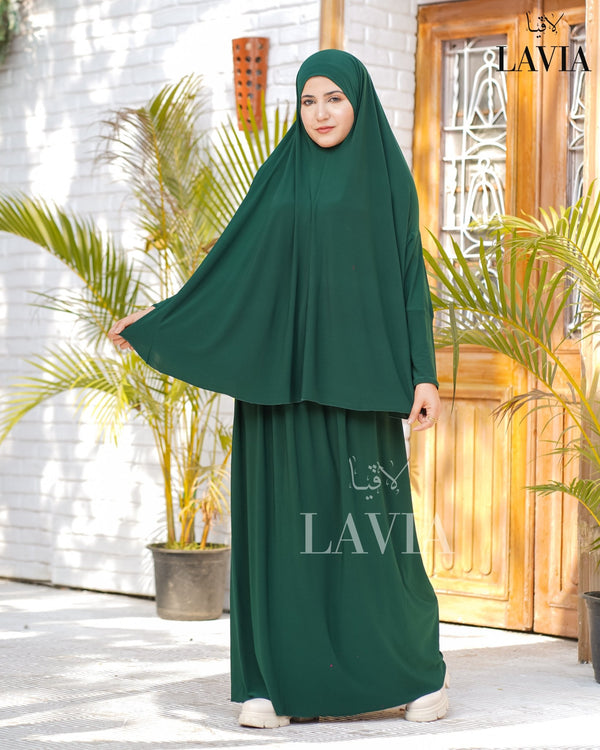 طقم صلاه مع يدين لون اخضر - Lavia
