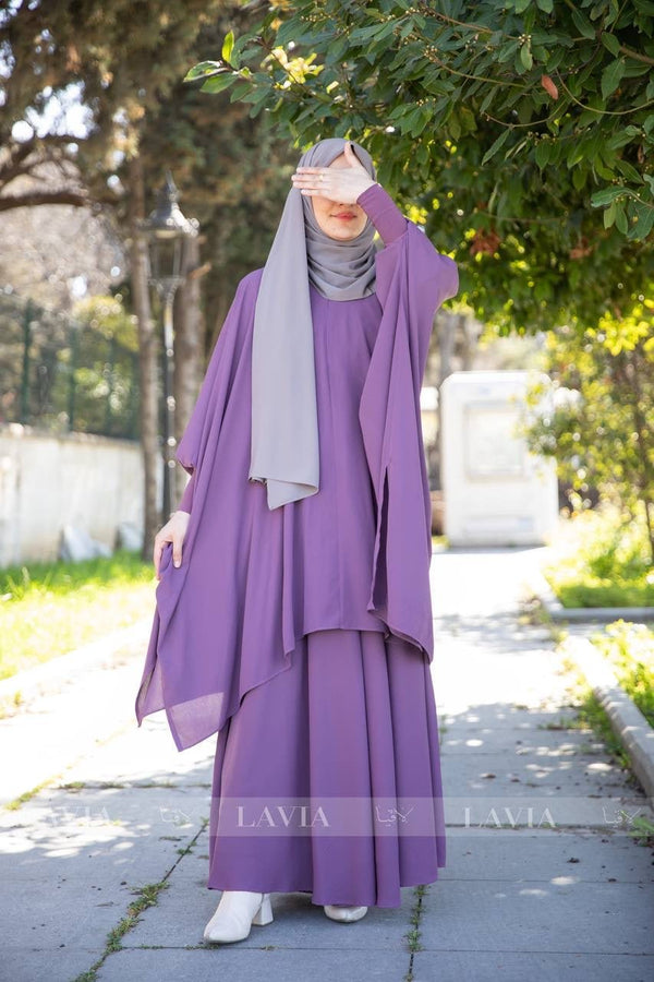 طقم تنورة الأميرات 👑 لون ليلكي - Lavia