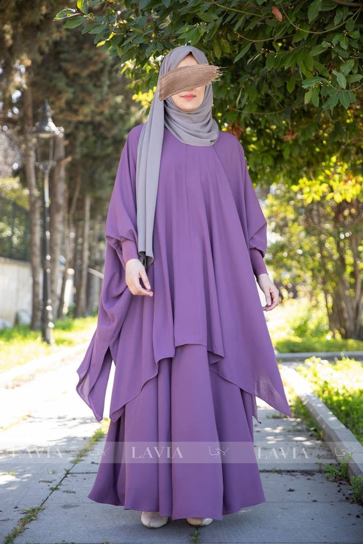 طقم تنورة الأميرات 👑 لون ليلكي - Lavia