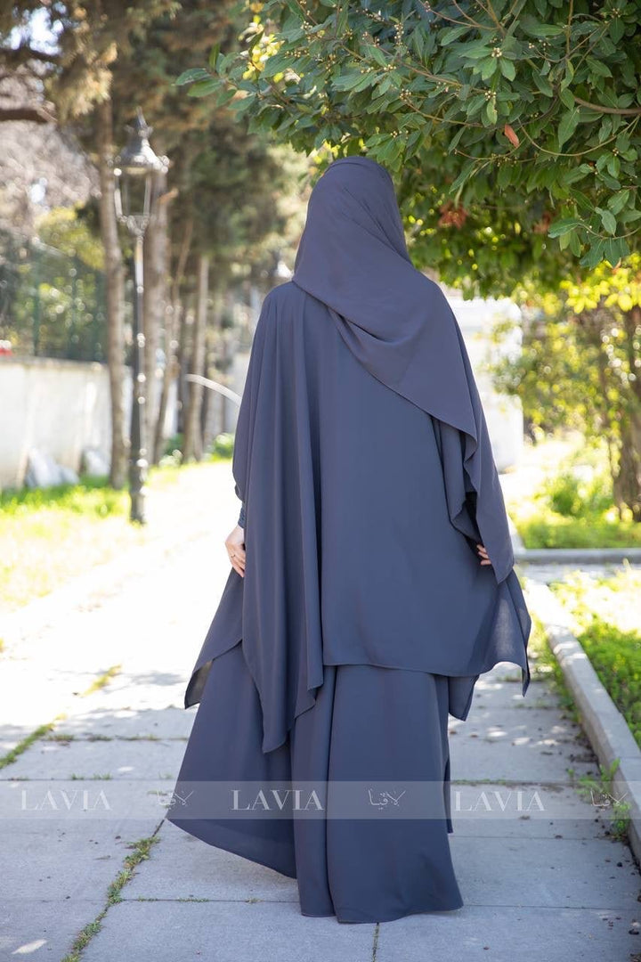 طقم تنورة الأميرات 👑 لون رمادي - Lavia