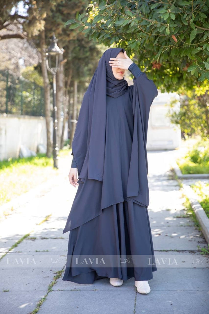 طقم تنورة الأميرات 👑 لون رمادي - Lavia