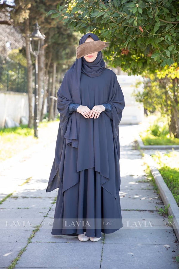 طقم تنورة الأميرات 👑 لون رمادي - Lavia