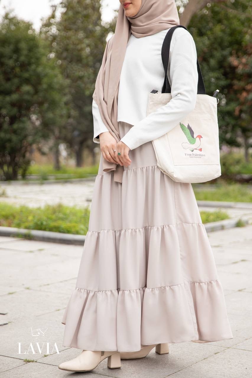 تنورة آيلا الفاخرة لون بيج - Lavia